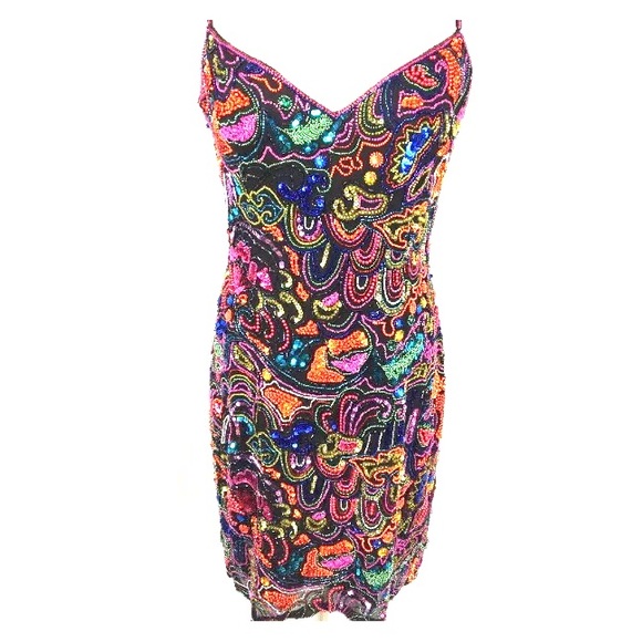 Oleg Cassini Dresses & Skirts - Vintage Oleg Cassini Sequin beaded mini dress